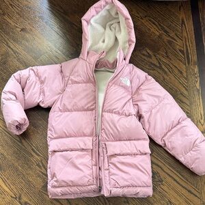 Northface Pink Hooded Puffer Jacket girls size 7/8